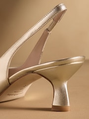 Russell & Bromley Gold Seathwait Slingback Heels - Image 5 of 7