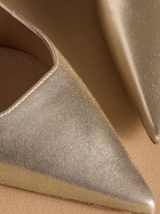 Russell & Bromley Gold Seathwait Slingback Heels - Image 6 of 7