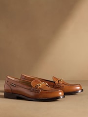 Russell & Bromley Tan Brown Brewster Snaffle Loafers - Image 1 of 7