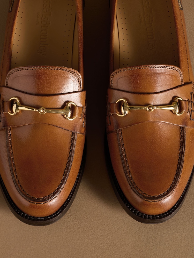 Russell & Bromley Tan Brown Brewster Snaffle Loafers - Image 7 of 7