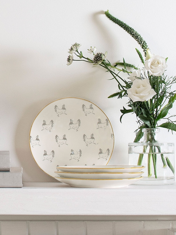 Sophie Allport Natural Chicken Stoneware Small Side Plate - Image 1 of 2