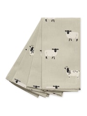 Sophie Allport Set of 4 Grey Sheep Napkins Napkins - Image 3 of 3