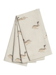 Sophie Allport Set of 4 Hare Napkins - Imaginea 2 din 2