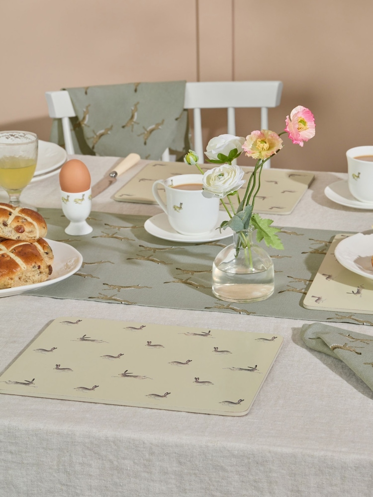Sophie Allport Set of 4 Neutral Stone Hare Placemats - Image 1 of 3 Sophie Allport Set of 4 Neutral Stone Hare Placemats - Image 1 of 3