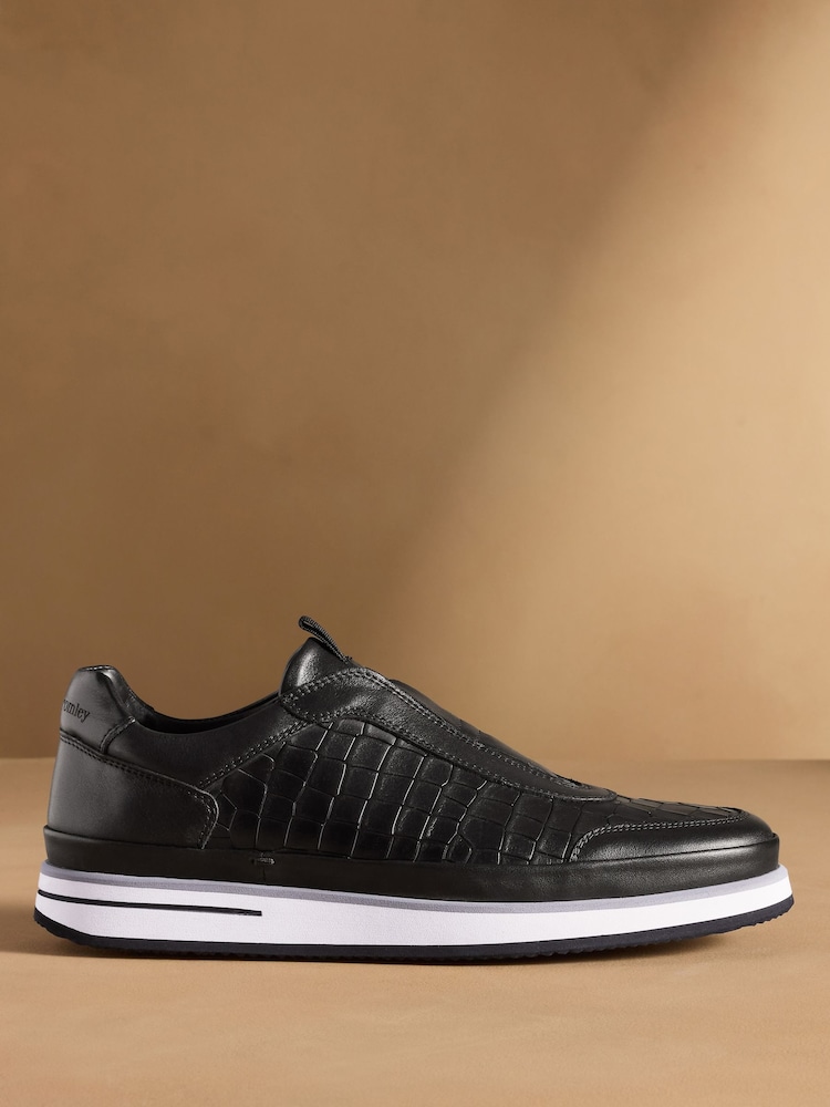 Russell & Bromley Black San Giusto Oxford Laceless Sneakers - Image 2 of 7 Russell & Bromley Black San Giusto Oxford Laceless Sneakers - Image 2 of 7