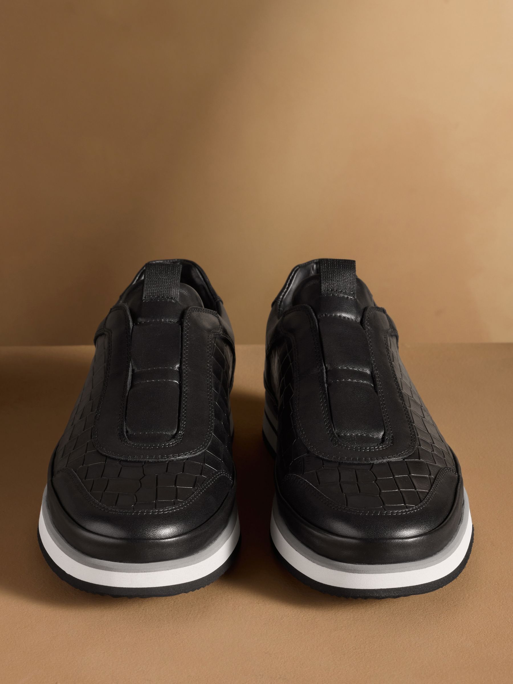 Buy Russell & Bromley Black San Giusto Oxford Laceless Sneakers