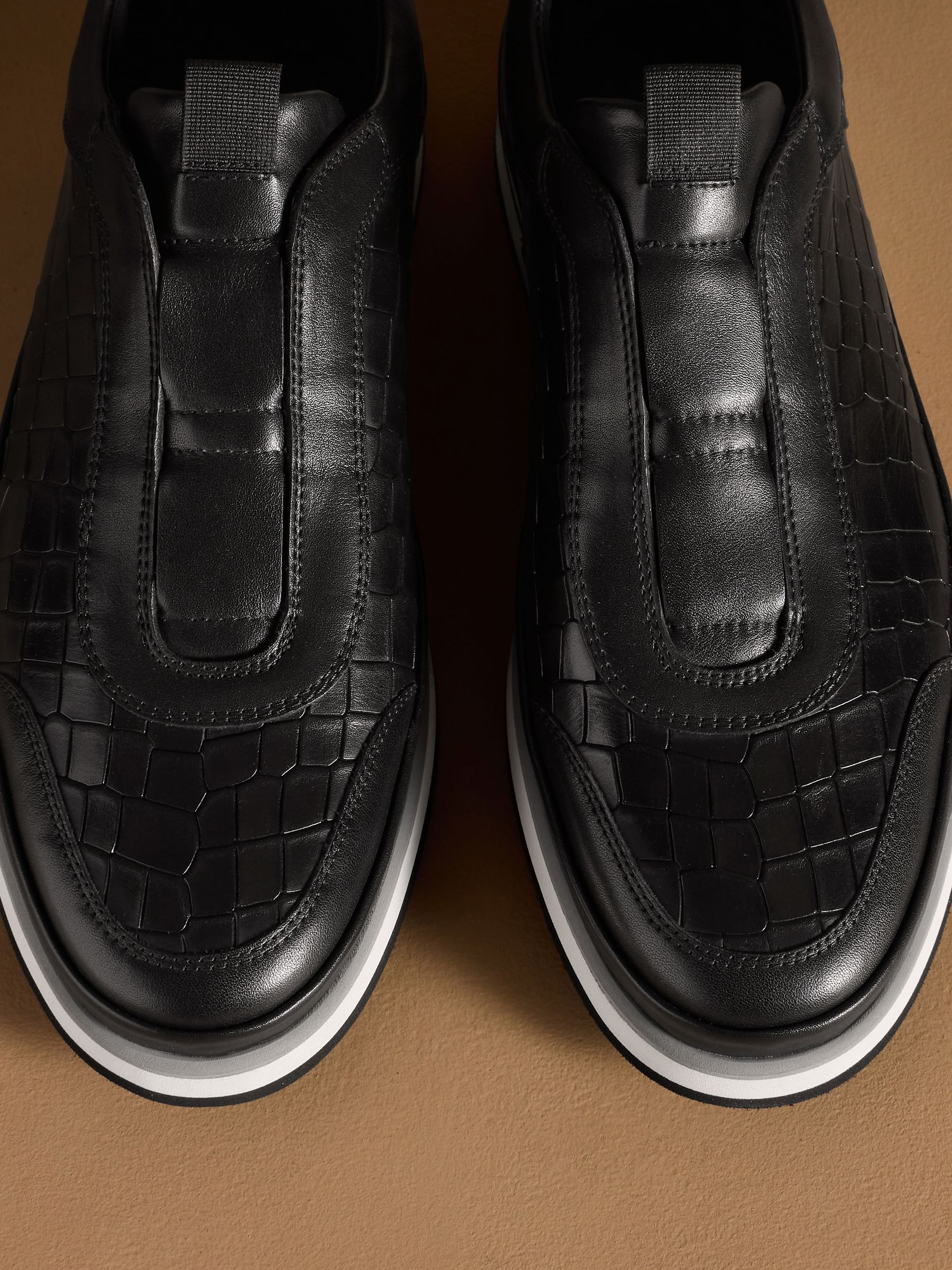 Buy Russell & Bromley Black San Giusto Oxford Laceless Sneakers