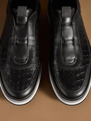 Russell & Bromley Black San Giusto Oxford Laceless Sneakers - Image 4 of 7
