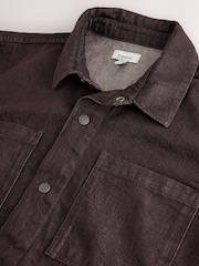 Brown Rinse N. Premium Boxy Denim Overshirt - Image 4 of 4