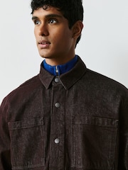 Brown Rinse N. Premium Boxy Denim Overshirt - Image 5 of 9