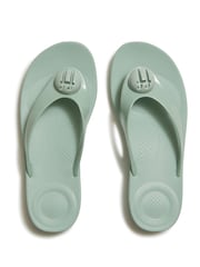 FitFlop Green iQushion Glossy Button Flip Flop Sandals - Image 4 of 5