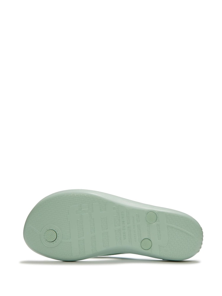 FitFlop Green iQushion Glossy Button Flip Flop Sandals - Image 5 of 5