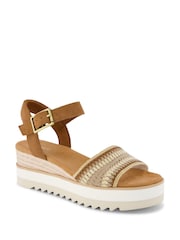 TOMS Brown Diana Wedge Sandals - Image 1 of 6