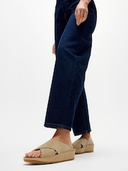 FitFlop Brown Lulu Lux Graphic Weave Slide Sandals - Image 1 of 5