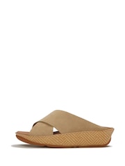FitFlop Brown Lulu Lux Graphic Weave Slide Sandals - Image 2 of 5