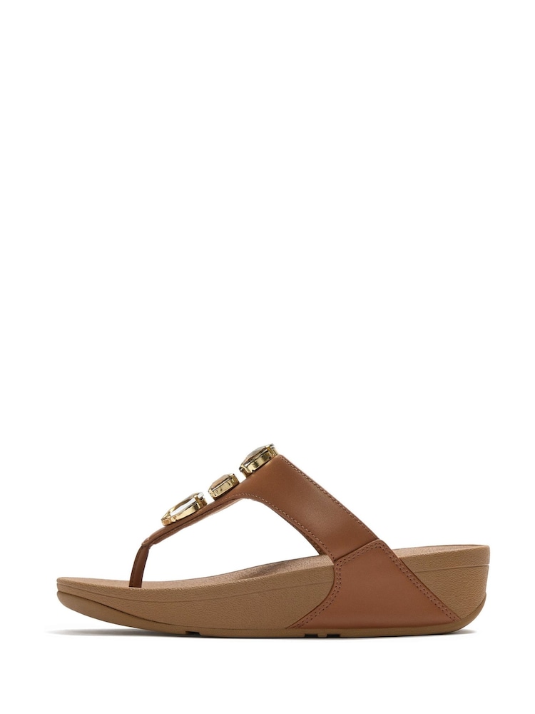FitFlop Brown Lulu Ultra-Jewel Toe-Post Sandals - Image 2 of 4