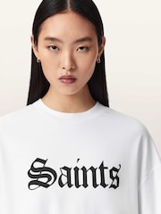 AllSaints White Saint Amelie T-Shirt - Image 1 of 7