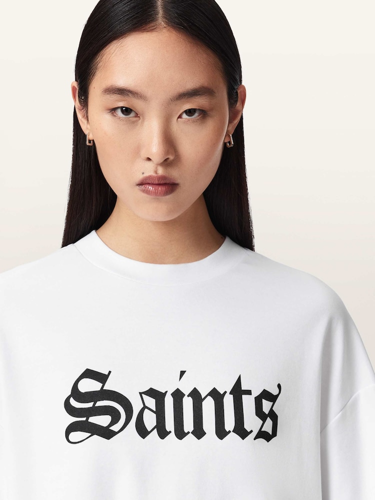AllSaints White Saint Amelie T-Shirt - Image 1 of 7