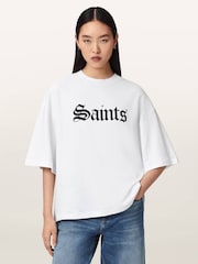 AllSaints White Saint Amelie T-Shirt - Image 4 of 7