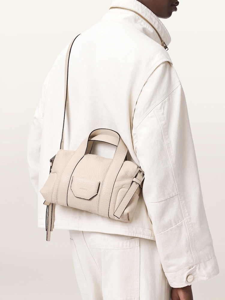 AllSaints White Ares G Compact Cross-Body Bag - Image 1 of 5
