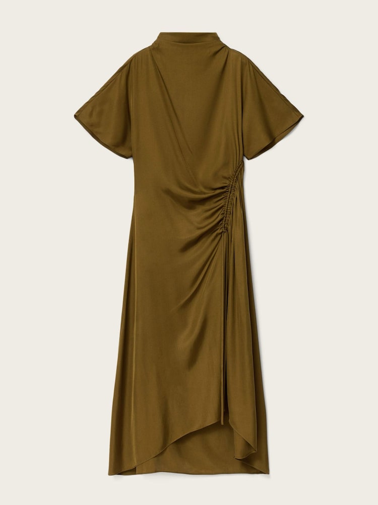 AllSaints Green Rosie Silk Dress - Image 5 of 5