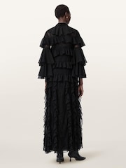 AllSaints Black Ambi Lace Maxi Dress - Image 4 of 6