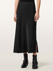 AllSaints Black Darya Maxi Skirt - Image 1 of 7