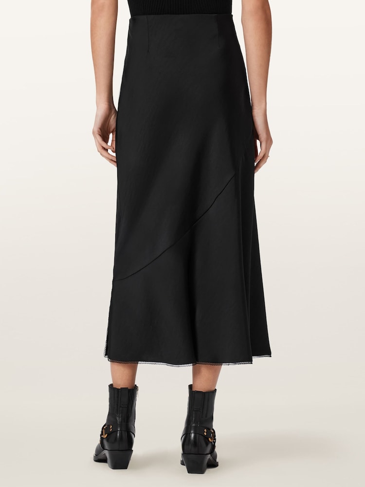 AllSaints Black Darya Maxi Skirt - Image 2 of 7