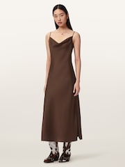 AllSaints Brown Hadley Dress - Image 1 of 5