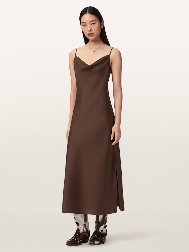 AllSaints Brown Hadley Dress - Image 1 of 5