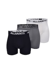 AllSaints Black Boxer Briefs With Contour Pouch 3 Pack - Image 1 of 6