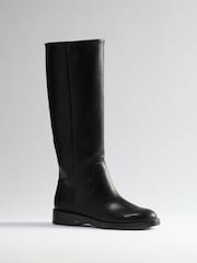The Set Knee High Clean Rider Boots Black - Image 6 of 8