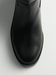 The Set Knee High Clean Rider Boots Black - Image 8 of 8