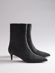 The Set Kitten Heel Ankle Sock Boots Grey Faux Suede - Image 1 of 7