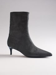 The Set Kitten Heel Ankle Sock Boots Grey Faux Suede - Image 5 of 7