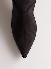 The Set Kitten Heel Knee High Sock Boots Chocolate Brown - Image 6 of 7