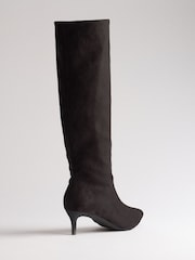 The Set Kitten Heel Knee High Sock Boots Chocolate Brown - Image 7 of 7