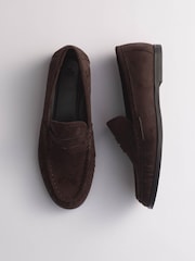 The Set Classic Ruched Loafers Brown Faux Suede - Image 1 of 7