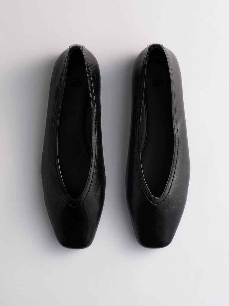 Itim - The Set Square Toe Ballet Flats - Larawan 5 ng 5