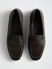The Set Square Toe Loafers Chocolate Brown Leather - Image 5 of 9