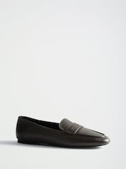 The Set Square Toe Loafers Chocolate Brown Leather - Image 6 of 9