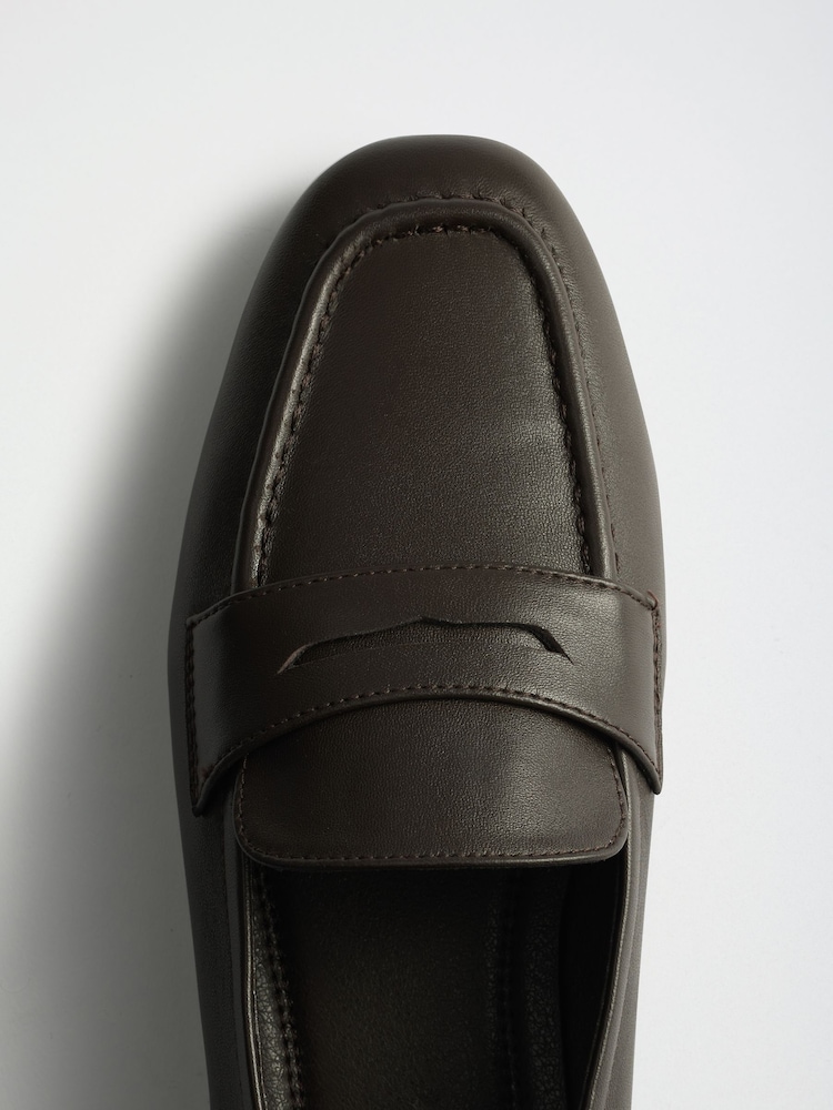 The Set Square Toe Loafers Chocolate Brown Leather - Image 9 of 9