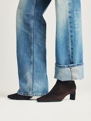 The Set Chisel Toe Heel Ankle Boots Chocolate Brown - Image 4 of 8