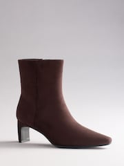 The Set Chisel Toe Heel Ankle Boots Chocolate Brown - Image 6 of 8
