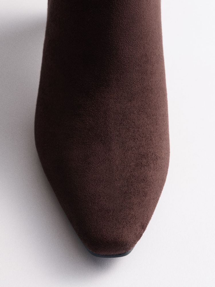 The Set Chisel Toe Heel Ankle Boots Chocolate Brown - Image 8 of 8 The Set Chisel Toe Heel Ankle Boots Chocolate Brown - Image 8 of 8