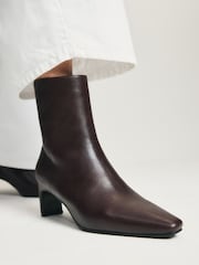 The Set Chisel Toe Heel Ankle Boots Burgundy Red - Image 2 of 7