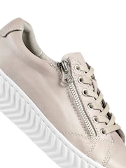Pavers Cream Wide Fit Leather Breathable Platform Trainers - Image 4 of 5