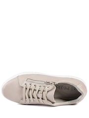 Pavers Cream Wide Fit Leather Breathable Platform Trainers - Image 5 of 5