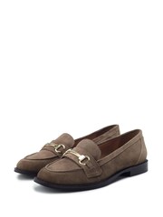 Moda in Pelle Natural Elarra Flat Loafers With Snaffle Trim - Image 2 of 3