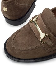 Moda in Pelle Natural Elarra Flat Loafers With Snaffle Trim - Image 3 of 3